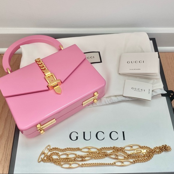 Gucci Limited Edition Sylvie 1969 Plexiglass Mini Bag w/ gold hardware and chain - Picture 5 of 16